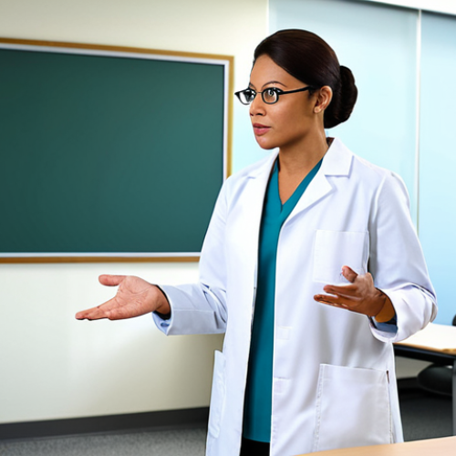 Freelance Clinical Laboratory Technologist - Consulting**

A professional clinical laboratory technologist, fully clothed in appropriate business attire, giving a presentation to hospital administrators in a modern conference room, discussing lab efficiency improvements. Safe for work, professional, modest clothing, perfect anatomy, correct proportions, natural pose, high quality.

**