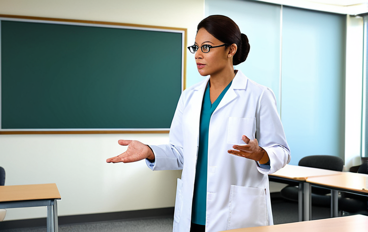 Freelance Clinical Laboratory Technologist - Consulting**

A professional clinical laboratory technologist, fully clothed in appropriate business attire, giving a presentation to hospital administrators in a modern conference room, discussing lab efficiency improvements. Safe for work, professional, modest clothing, perfect anatomy, correct proportions, natural pose, high quality.

**