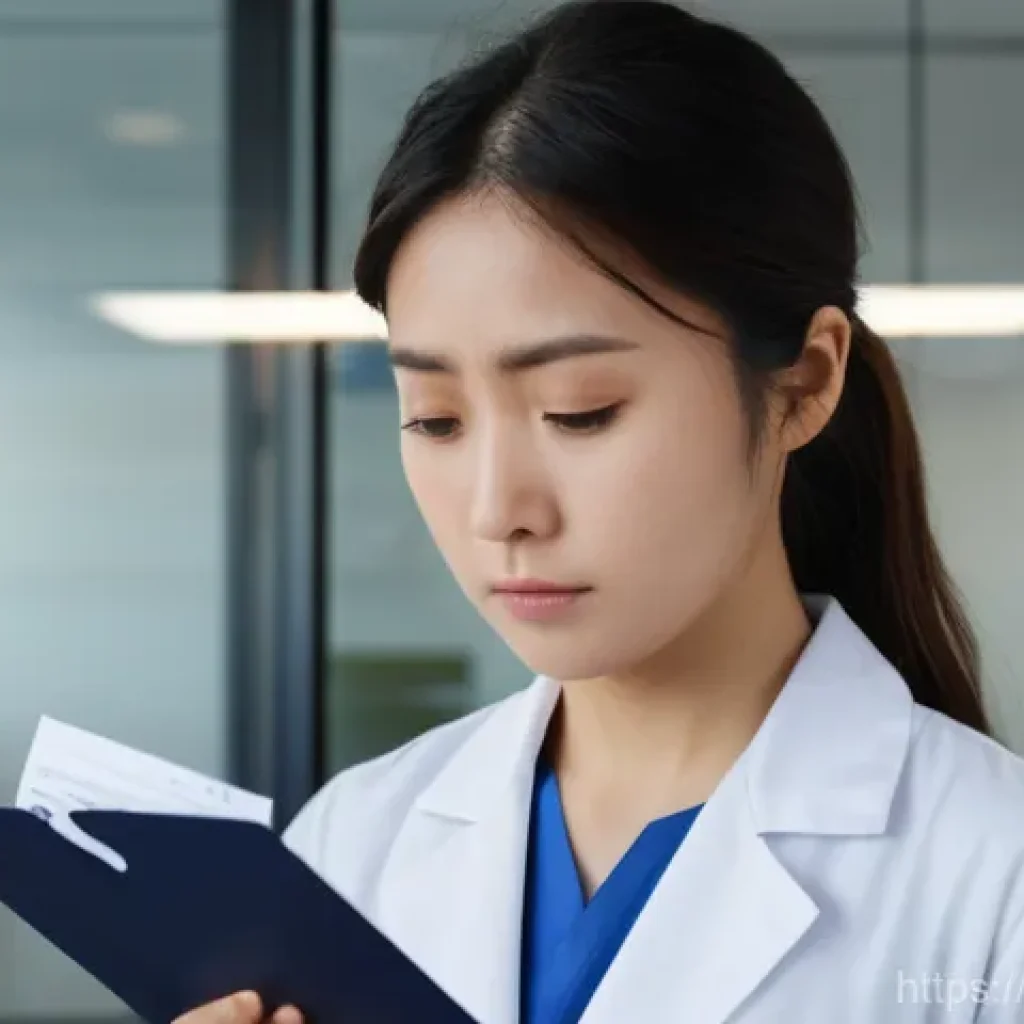 임상병리사 자격증 재발급 절차 - **Prompt:** A young Japanese female clinical laboratory technician in her late 20s, dressed in a sma...