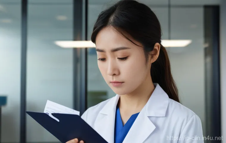 임상병리사 자격증 재발급 절차 - **Prompt:** A young Japanese female clinical laboratory technician in her late 20s, dressed in a sma...