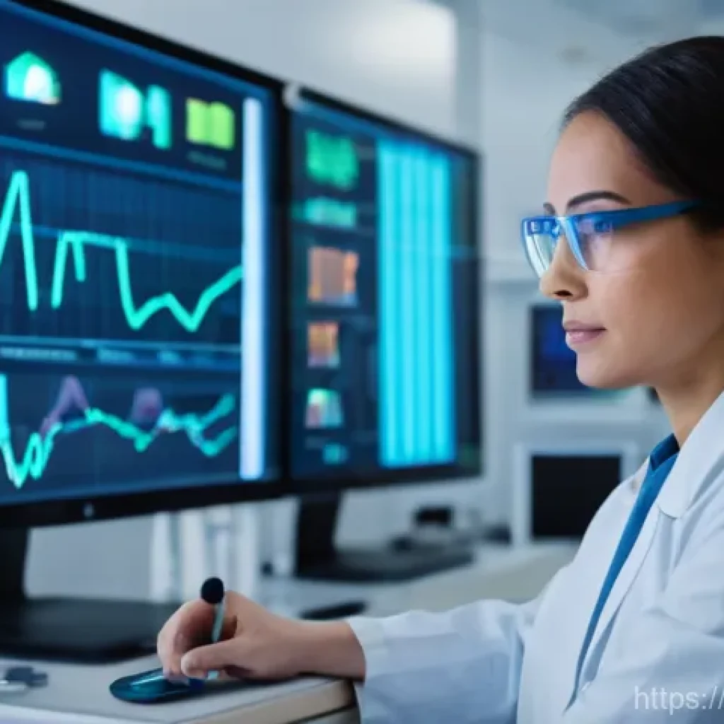 임상병리사와 헬스케어 트렌드 - **Prompt:** A focused female clinical laboratory technologist, in her late 20s to early 30s, wearing...