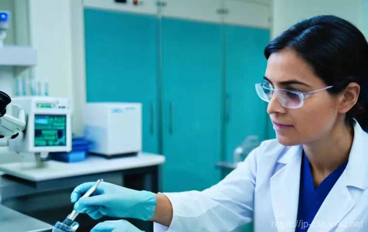 임상병리사와 병리 실험 표준 절차 - **Prompt 2: Digital Pathology and AI in a Modern Lab**
    "A female clinical laboratory technologis...