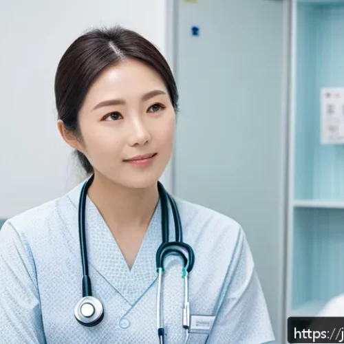 임상병리사와 환자 커뮤니케이션 - A gentle and compassionate medical technician attentively listening to a nervous Japanese patient in...