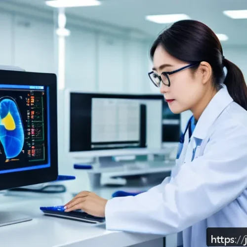 임상병리사 퇴사 후 재취업 팁 - A professional Japanese clinical laboratory technician in a modern medical facility, wearing clean w...