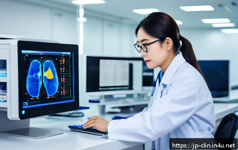 임상병리사 퇴사 후 재취업 팁 - A professional Japanese clinical laboratory technician in a modern medical facility, wearing clean w...